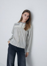YERSE Sand Striped Button-Up Shirt YERSE Sand Striped Button-Up Shirt