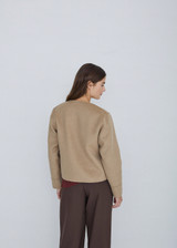 YERSE Sand Reversible Check Coat