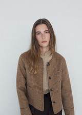 YERSE Sand Reversible Check Coat