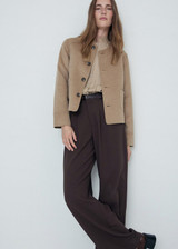 YERSE Sand Reversible Check Coat