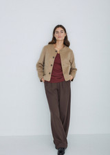 YERSE Sand Reversible Check Coat