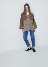 YERSE Khaki Water-Repellent Trench Coat