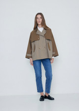 YERSE Khaki Water-Repellent Trench Coat