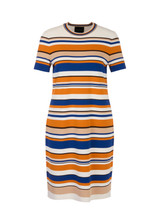 MARC CAIN Bright Pumpkin Rethink Together Striped Dress | YC 21.30 M06