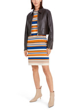 MARC CAIN Bright Pumpkin Rethink Together Striped Dress | YC 21.30 M06 MARC CAIN Bright Pumpkin Rethink Together Striped Dress | YC 21.30 M06
