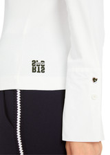 MARC CAIN SPORTS Off-White Long-Sleeve In Cotton Rib | YS 48.15 J11 MARC CAIN SPORTS Off-White Long-Sleeve In Cotton Rib | YS 48.15 J11