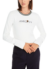 MARC CAIN SPORTS Off-White Long-Sleeve In Cotton Rib | YS 48.15 J11 MARC CAIN SPORTS Off-White Long-Sleeve In Cotton Rib | YS 48.15 J11