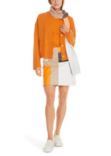 MARC CAIN COLLECTIONS Bright Pumpkin Casual Cashmere Cardigan | YC 39.03 M68
