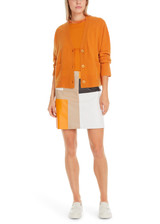 MARC CAIN COLLECTIONS Bright Pumpkin Casual Cashmere Cardigan | YC 39.03 M68