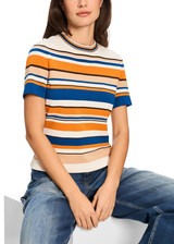 MARC CAIN COLLECTIONS Bright Pumpkin Rethink Together Striped Sweater | YC 41.05 M06