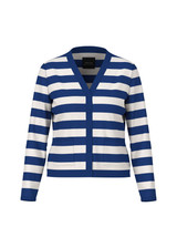 MARC CAIN ADDITIONS Deep Royal Blue Striped Cardigan "Rethink Together" | YA 39.05 M12