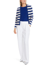 MARC CAIN ADDITIONS Deep Royal Blue Striped Cardigan "Rethink Together" | YA 39.05 M12
