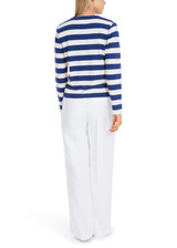 MARC CAIN ADDITIONS Deep Royal Blue Striped Cardigan "Rethink Together" | YA 39.05 M12 MARC CAIN ADDITIONS Deep Royal Blue Striped Cardigan "Rethink Together" | YA 39.05 M12