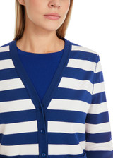 MARC CAIN ADDITIONS Deep Royal Blue Striped Cardigan "Rethink Together" | YA 39.05 M12 MARC CAIN ADDITIONS Deep Royal Blue Striped Cardigan "Rethink Together" | YA 39.05 M12
