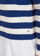 MARC CAIN ADDITIONS Deep Royal Blue Striped Cardigan "Rethink Together" | YA 39.05 M12