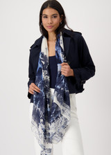 MONARI Creamy Beige Scarf With English Garden Print | 409071