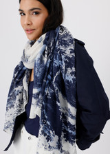 MONARI Creamy Beige Scarf With English Garden Print | 409071 MONARI Creamy Beige Scarf With English Garden Print | 409071
