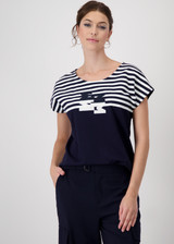 MONARI Deep Ocean T-Shirt With Patches | 409073