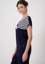 MONARI Deep Ocean T-Shirt With Patches | 409073