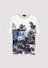 MONARI Off-White T-Shirt With English Garden Print | 409078 MONARI Off-White T-Shirt With English Garden Print | 409078