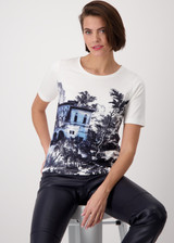 MONARI Off-White T-Shirt With English Garden Print | 409078 MONARI Off-White T-Shirt With English Garden Print | 409078