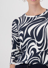 MONARI Deep Ocean Pattern Shirt With Ornament Pattern | 409089 MONARI Deep Ocean Pattern Shirt With Ornament Pattern | 409089
