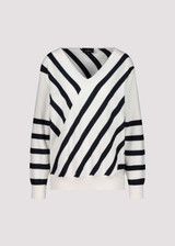 MONARI Off-White Knitted Jumper With Mix Of Stripes | 409329 MONARI Off-White Knitted Jumper With Mix Of Stripes | 409329