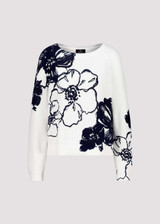 MONARI Off-White Knitted Jumper With Floral Print | 409475