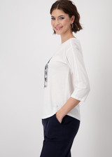 MONARI Off-White Shirt With Woman Print | 409346 MONARI Off-White Shirt With Woman Print | 409346