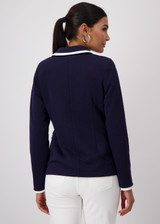 MONARI Deep Ocean Blazer With Contrasting Stripes | 409347