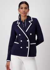 MONARI Deep Ocean Blazer With Contrasting Stripes | 409347 MONARI Deep Ocean Blazer With Contrasting Stripes | 409347