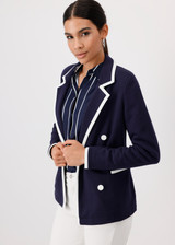 MONARI Deep Ocean Blazer With Contrasting Stripes | 409347 MONARI Deep Ocean Blazer With Contrasting Stripes | 409347