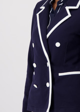 MONARI Deep Ocean Blazer With Contrasting Stripes | 409347 MONARI Deep Ocean Blazer With Contrasting Stripes | 409347