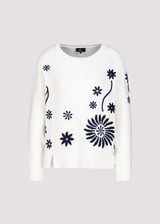 MONARI Off-White Knitted Jumper With Floral Knit | 409469