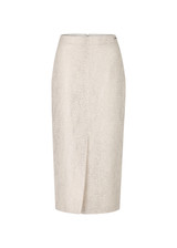 MARC CAIN COLLECTIONS Silver Elegantly Shimmering Pencil Skirt | YC 71.19 W57 MARC CAIN COLLECTIONS Silver Elegantly Shimmering Pencil Skirt | YC 71.19 W57