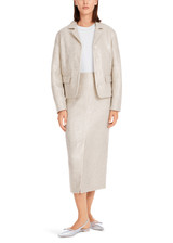 MARC CAIN COLLECTIONS Silver Elegantly Shimmering Pencil Skirt | YC 71.19 W57 MARC CAIN COLLECTIONS Silver Elegantly Shimmering Pencil Skirt | YC 71.19 W57