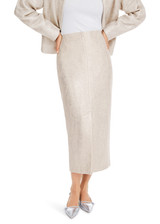 MARC CAIN COLLECTIONS Silver Elegantly Shimmering Pencil Skirt | YC 71.19 W57 MARC CAIN COLLECTIONS Silver Elegantly Shimmering Pencil Skirt | YC 71.19 W57