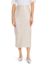 MARC CAIN COLLECTIONS Silver Elegantly Shimmering Pencil Skirt | YC 71.19 W57 MARC CAIN COLLECTIONS Silver Elegantly Shimmering Pencil Skirt | YC 71.19 W57
