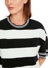 MARC CAIN SPORTS White And Black Rethink Together Oversized Sweater | YS 41.25 M17 MARC CAIN SPORTS White And Black Rethink Together Oversized Sweater | YS 41.25 M17
