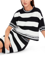MARC CAIN SPORTS White And Black Rethink Together Oversized Sweater | YS 41.25 M17 MARC CAIN SPORTS White And Black Rethink Together Oversized Sweater | YS 41.25 M17