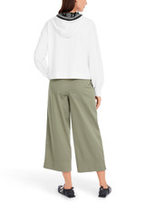 MARC CAIN SPORTS White And Black Oversized Sweatshirt With Panther Motif | YS 44.01 J51