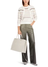 MARC CAIN COLLECTIONS Sage Powder Rethink Together Jacquard Cardigan | YC 39.06 M17
