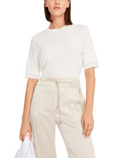 MARC CAIN COLLECTIONS Off-White T-Shirt Made From Firm Cotton Jersey | YC 48.16 J14 MARC CAIN COLLECTIONS Off-White T-Shirt Made From Firm Cotton Jersey | YC 48.16 J14