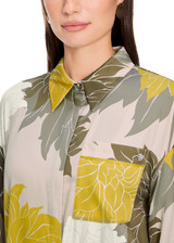 MARC CAIN COLLECTIONS Deep Pearl Blouse With Floral Pattern | YC 51.01 W12