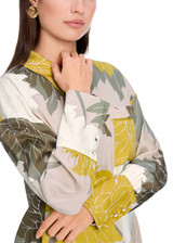 MARC CAIN COLLECTIONS Deep Pearl Blouse With Floral Pattern | YC 51.01 W12