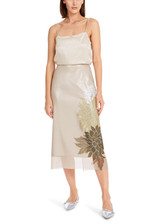 MARC CAIN COLLECTIONS Deep Pearl Pencil Skirt With Floral Pattern | YC 71.10 W18