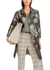 MARC CAIN COLLECTIONS Sage Powder Floral Jacquard Coat With Lurex | YC 11.06 W24 MARC CAIN COLLECTIONS Sage Powder Floral Jacquard Coat With Lurex | YC 11.06 W24