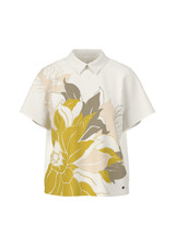 MARC CAIN COLLECTIONS Deep Pearl Silk Blouse With Floral Pattern | YC 55.02 J85