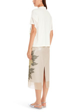 MARC CAIN COLLECTIONS Deep Pearl Silk Blouse With Floral Pattern | YC 55.02 J85