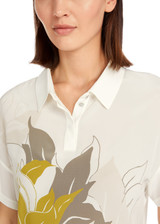 MARC CAIN COLLECTIONS Deep Pearl Silk Blouse With Floral Pattern | YC 55.02 J85